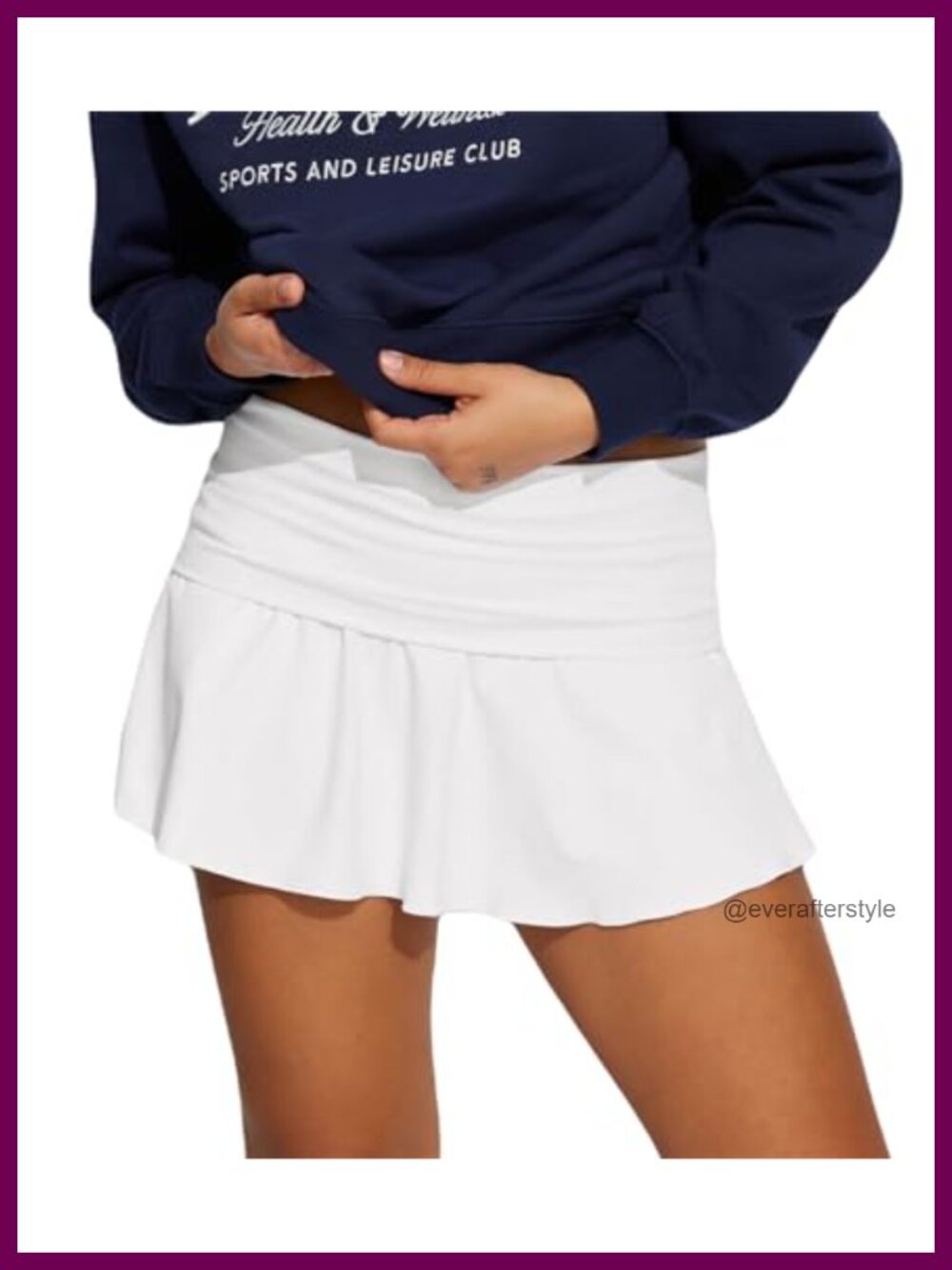 Hafailia Foldover Waist Pleated Tennis Skort with Pockets Low Rise